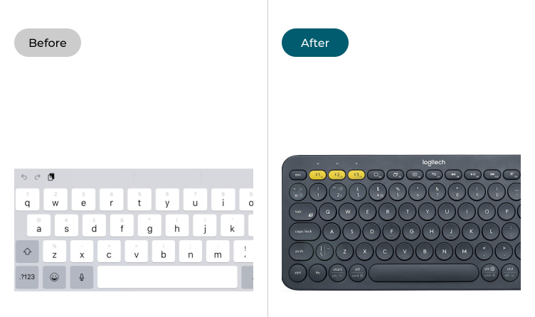 On-screen keyboard and external keyboard in iOS 15